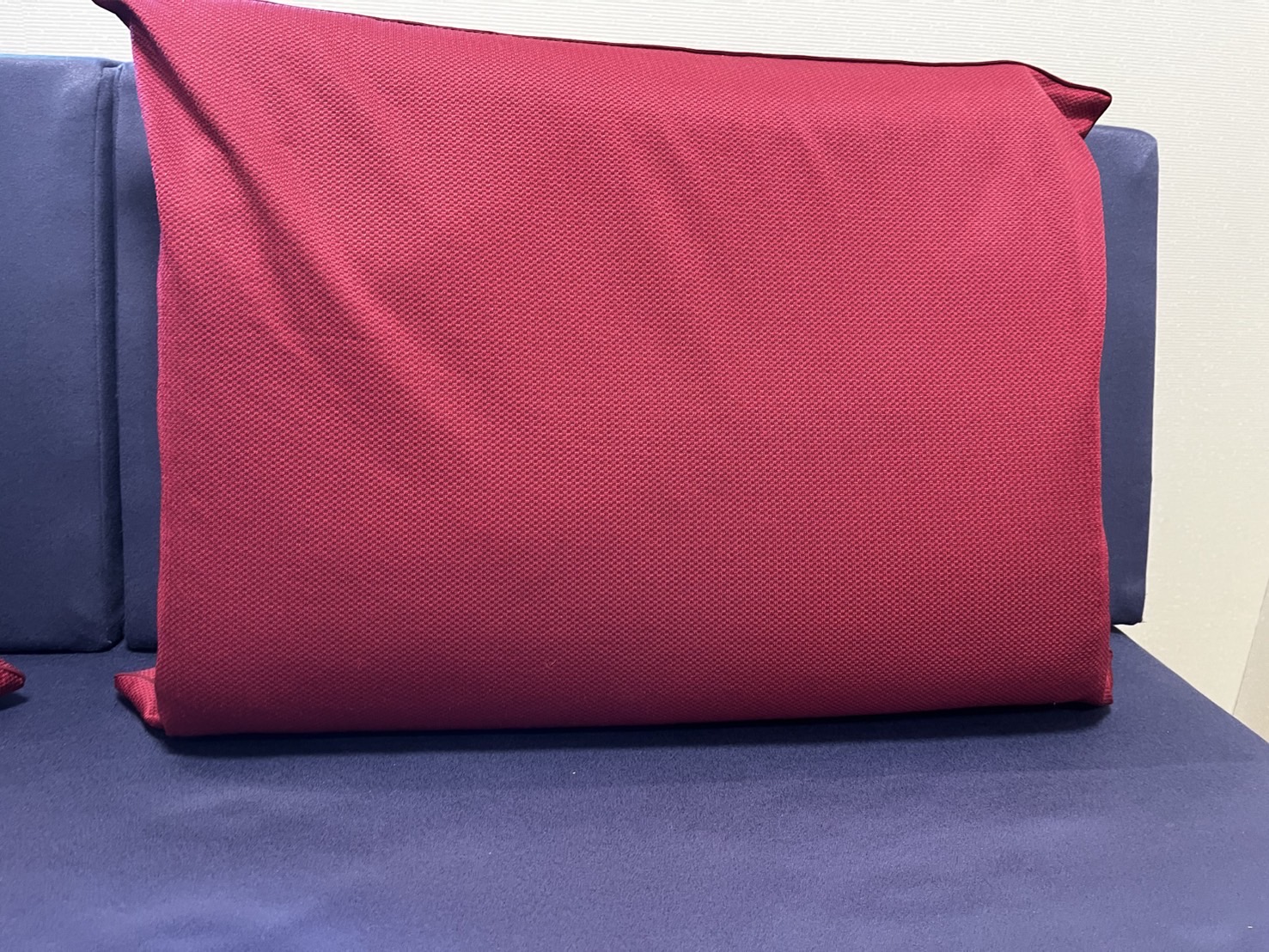 寒い冬を乗り切るために&hellip;！大きな毛布が、赤いクッションのような袋に入ってます(^O^)／