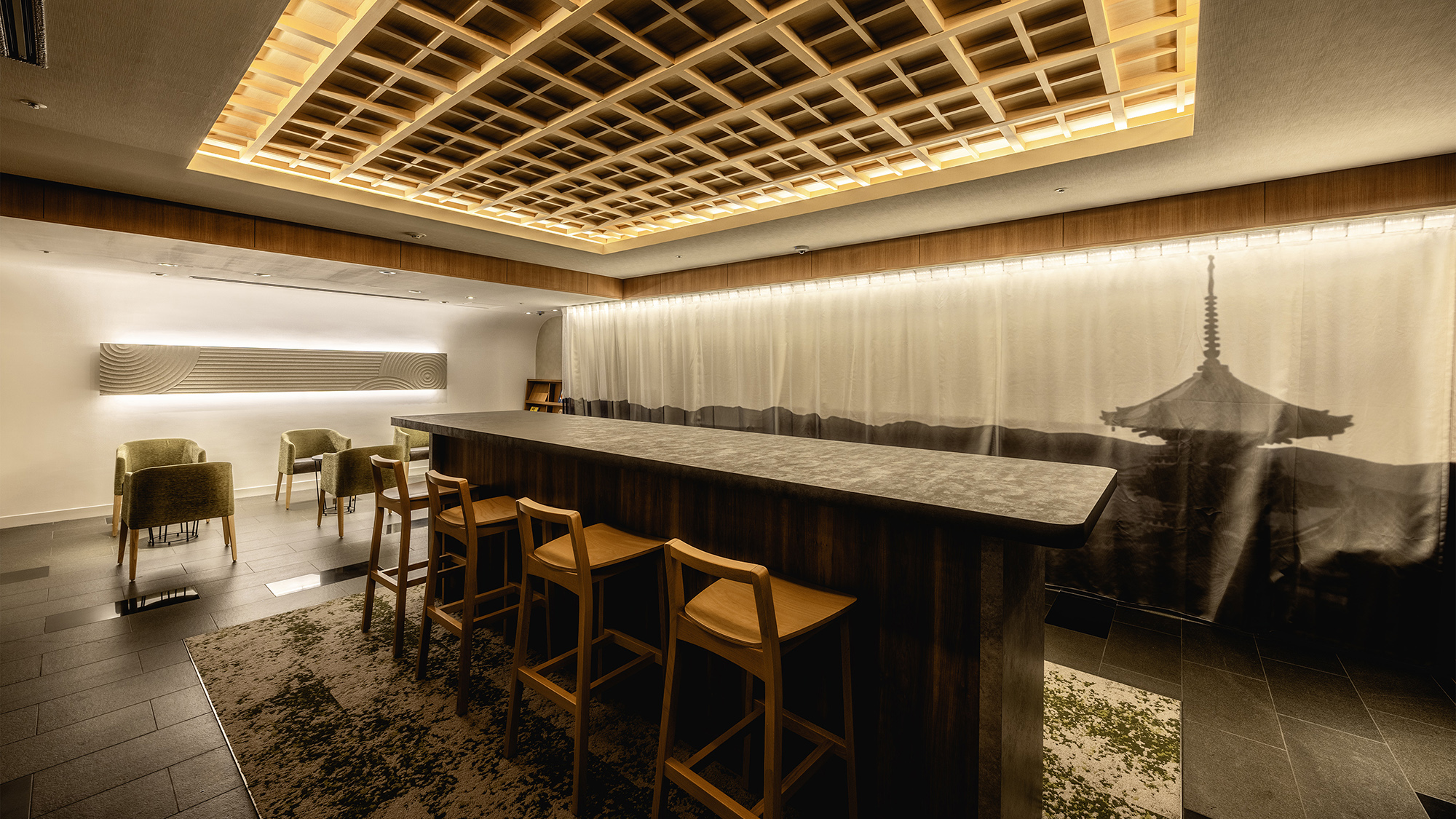 【茶論-さろん- 憩】ご宿泊中のお客様がご利用いただけるラウンジもございます