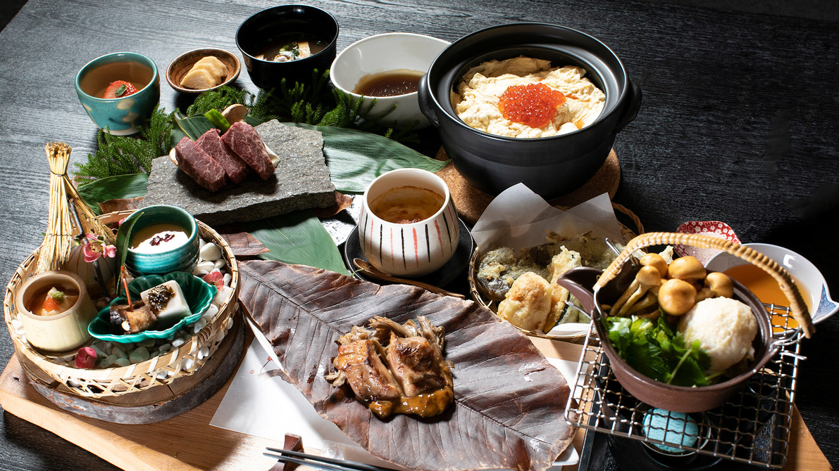 【贅沢コース】霧降高原牛ヒレステーキ＆湯波といくらの土鍋ご飯＜一泊二食付＞