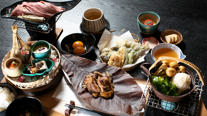 【ヴィラロッジ八丁】奥会津黒毛和牛すき焼きコース＜一泊二食付＞