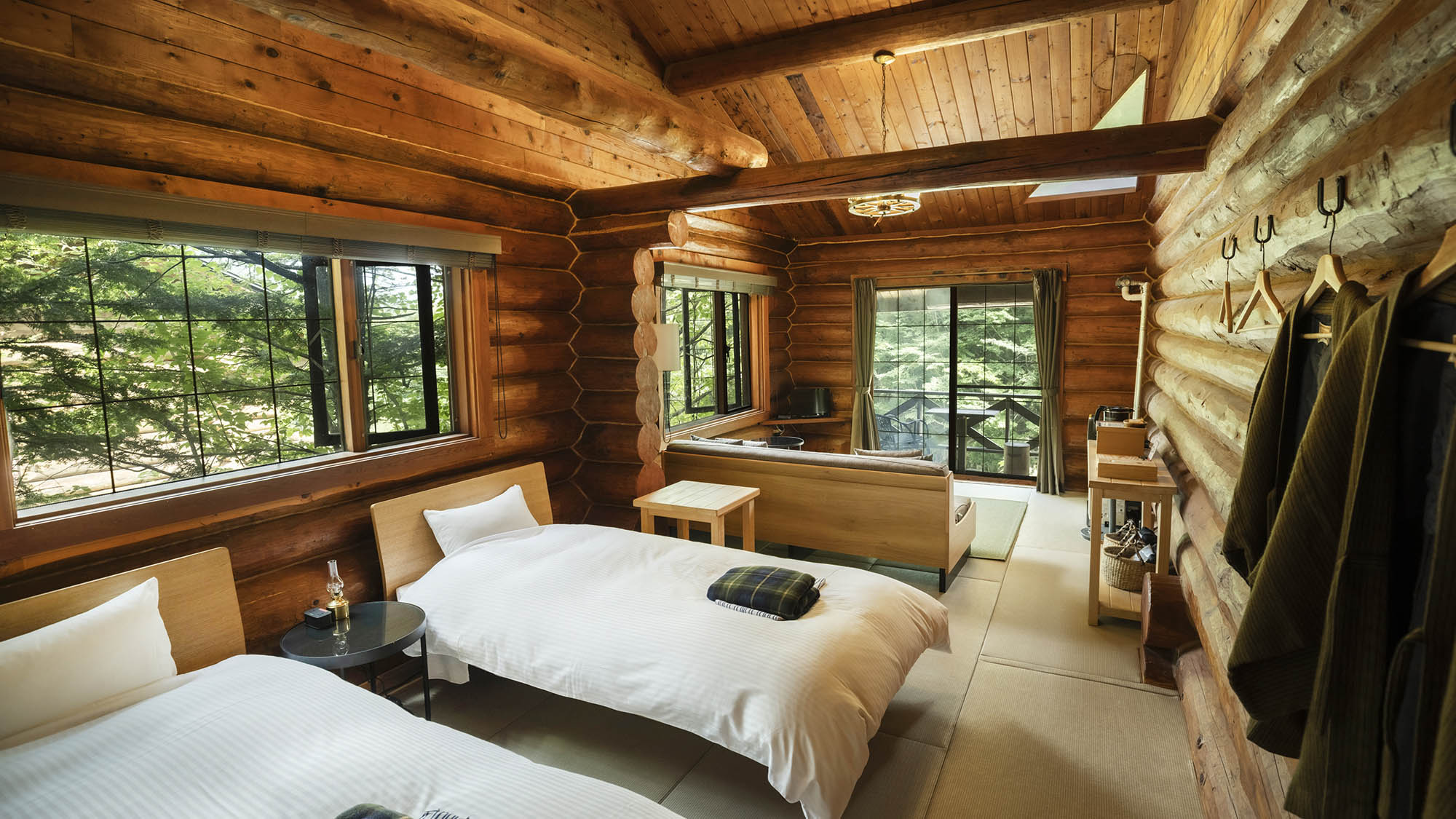 【ログハウス】ツインベッド