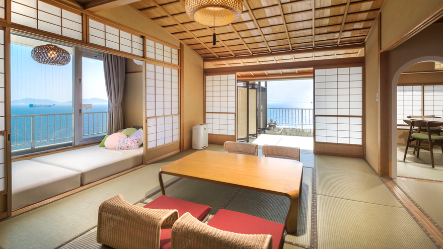 【１室限定　露天風呂付きパノラマ和室】夕陽と朝陽を一望