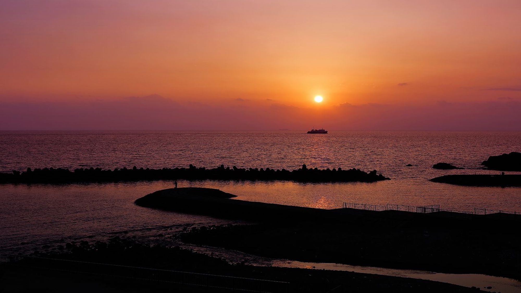 客室からの夕焼け