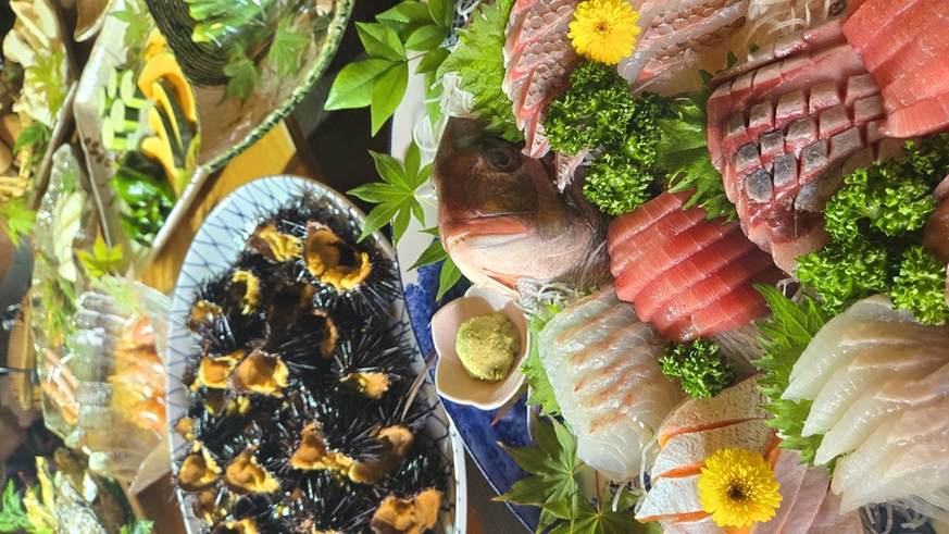 【1日1組限定】全館貸切◆【ウニ】2026年ご予約開始！新鮮で濃厚絶品甘いウニ（殻付き盛）［2食付］