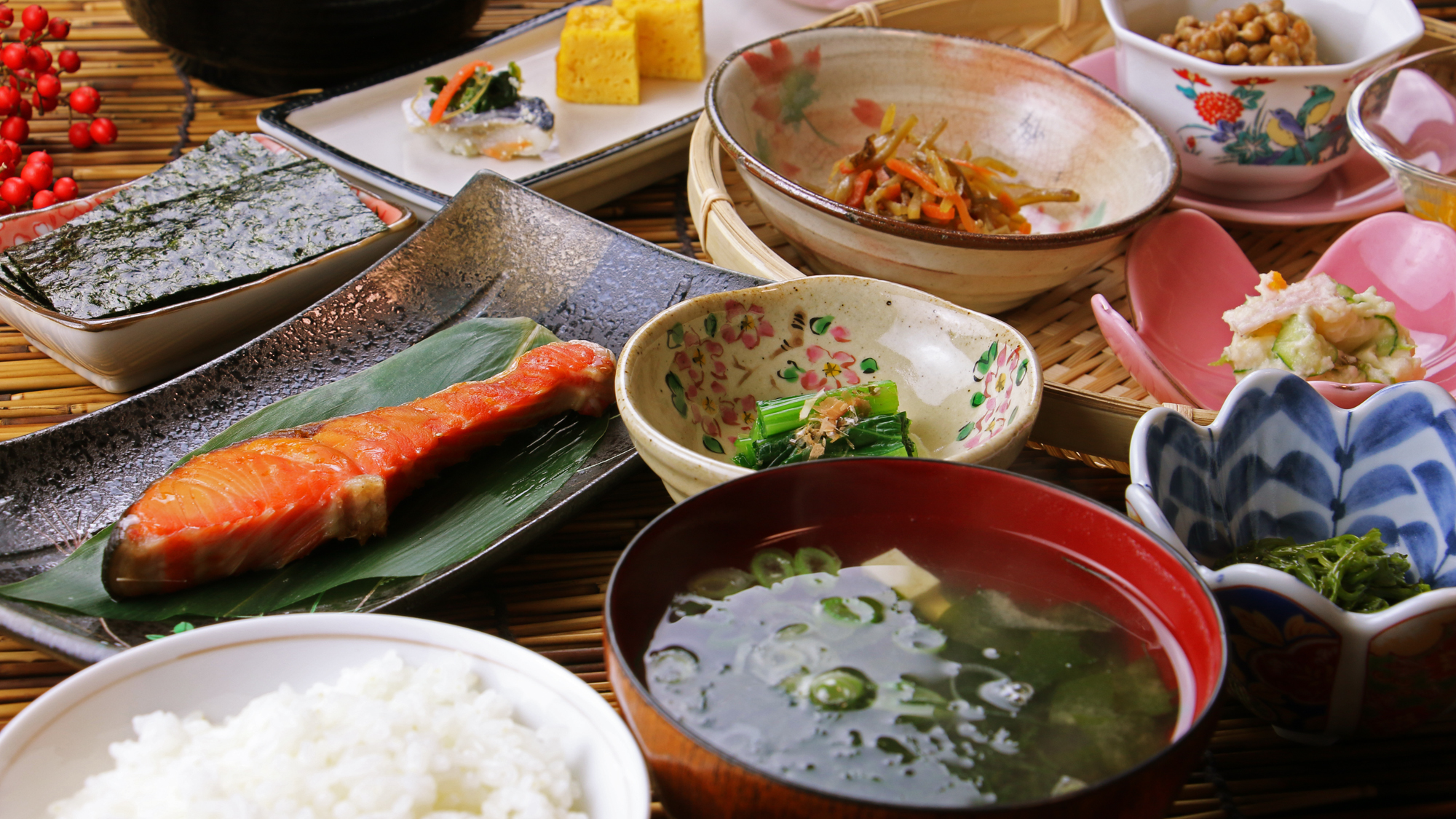 #【朝食】白く輝くふっくらご飯は宮城県産の『コシヒカリ』