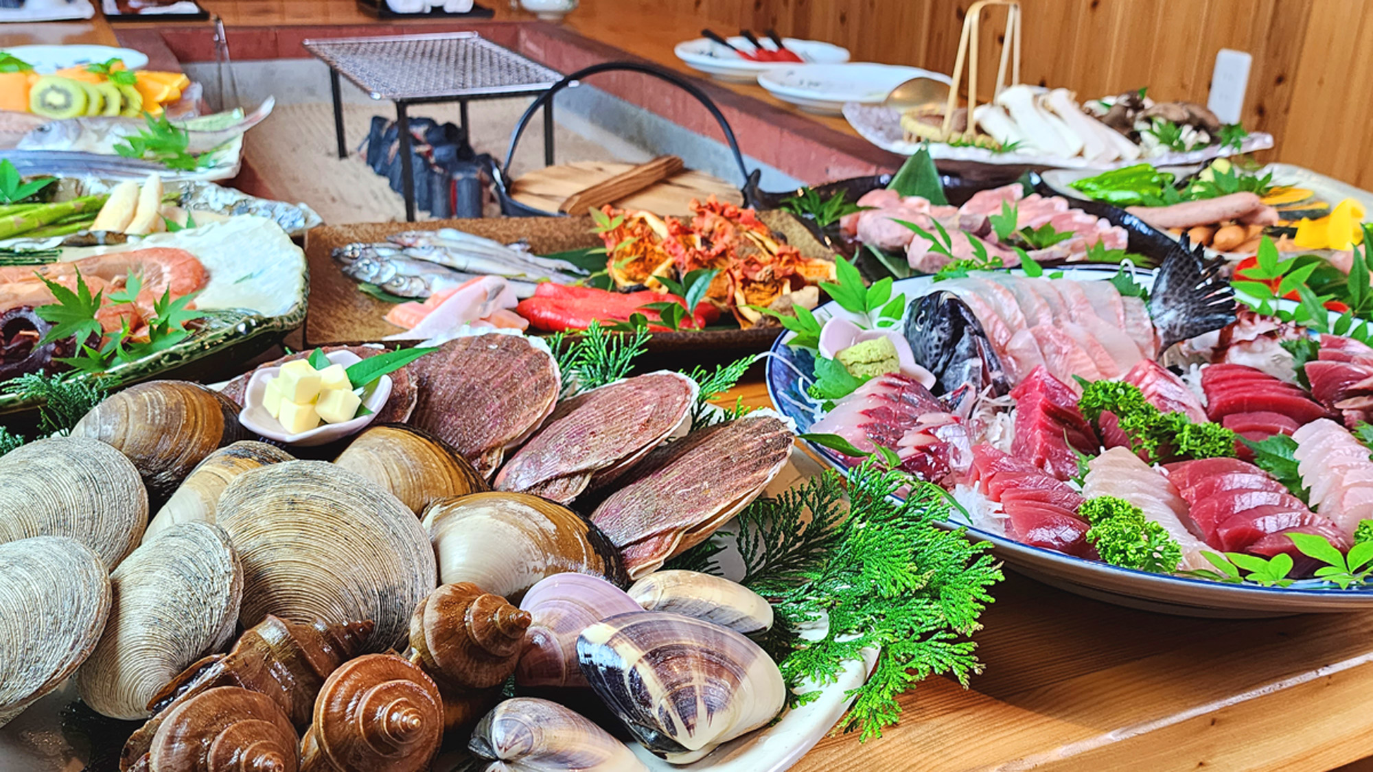 ＃【お食事】新鮮な魚介類をお客様のペースで焼いてお召し上がりください