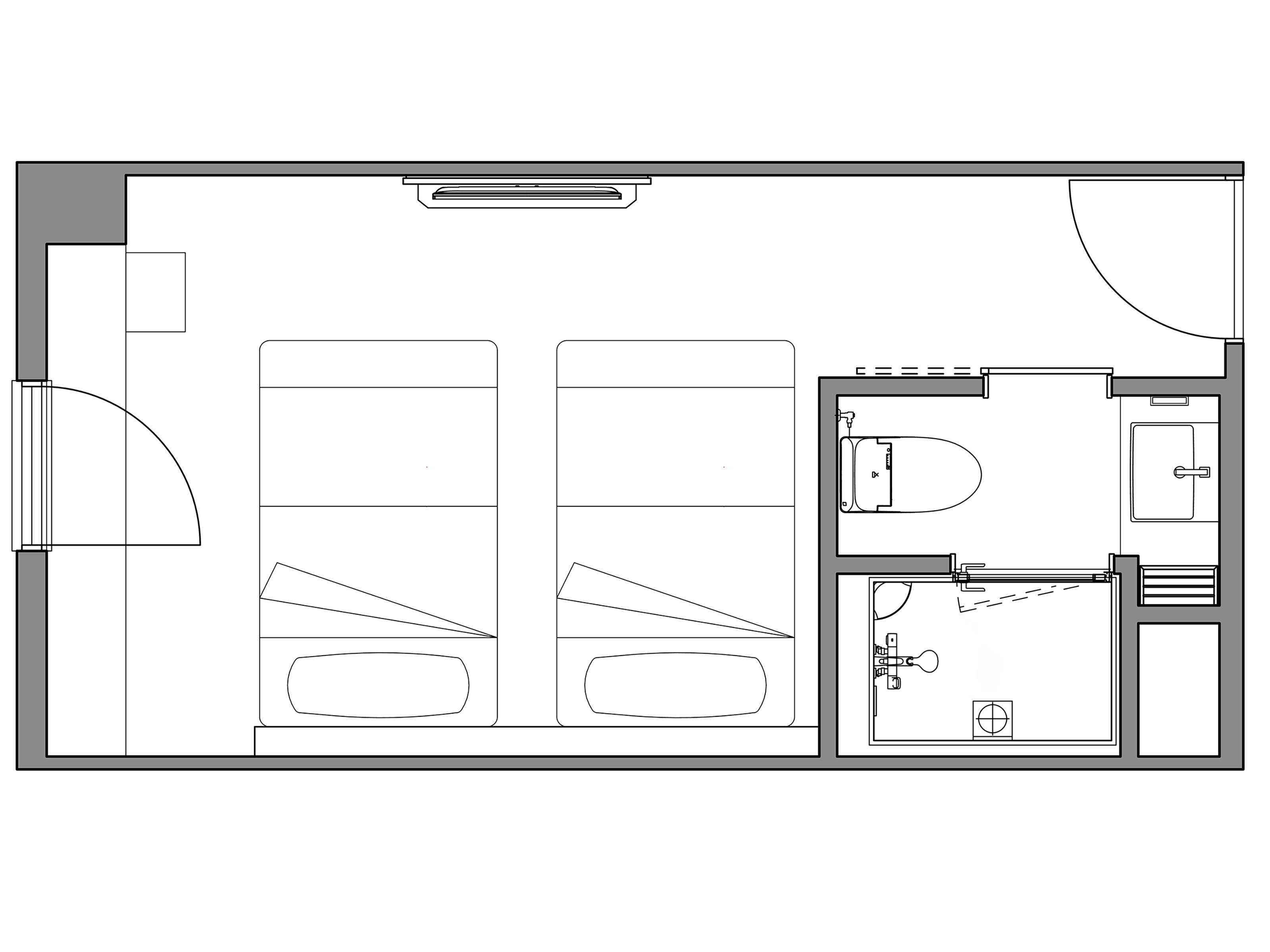ツインルーム 間取り図