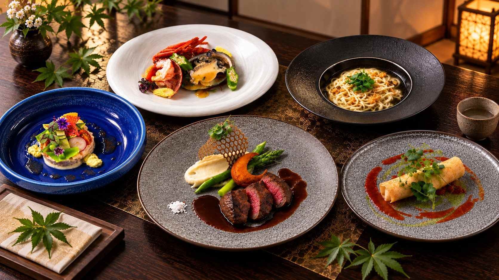 【洋食美食プラン】伊勢海老と三重県産伊賀牛を味わう創作フレンチ｜朝夕お部屋食＜露天風呂付き和洋室＞