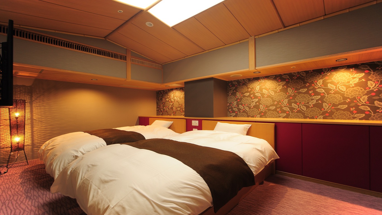 【そよ風館最上階和洋室『海楼』KAIROU】露天風呂付きの最も広い和洋室タイプの客室です。