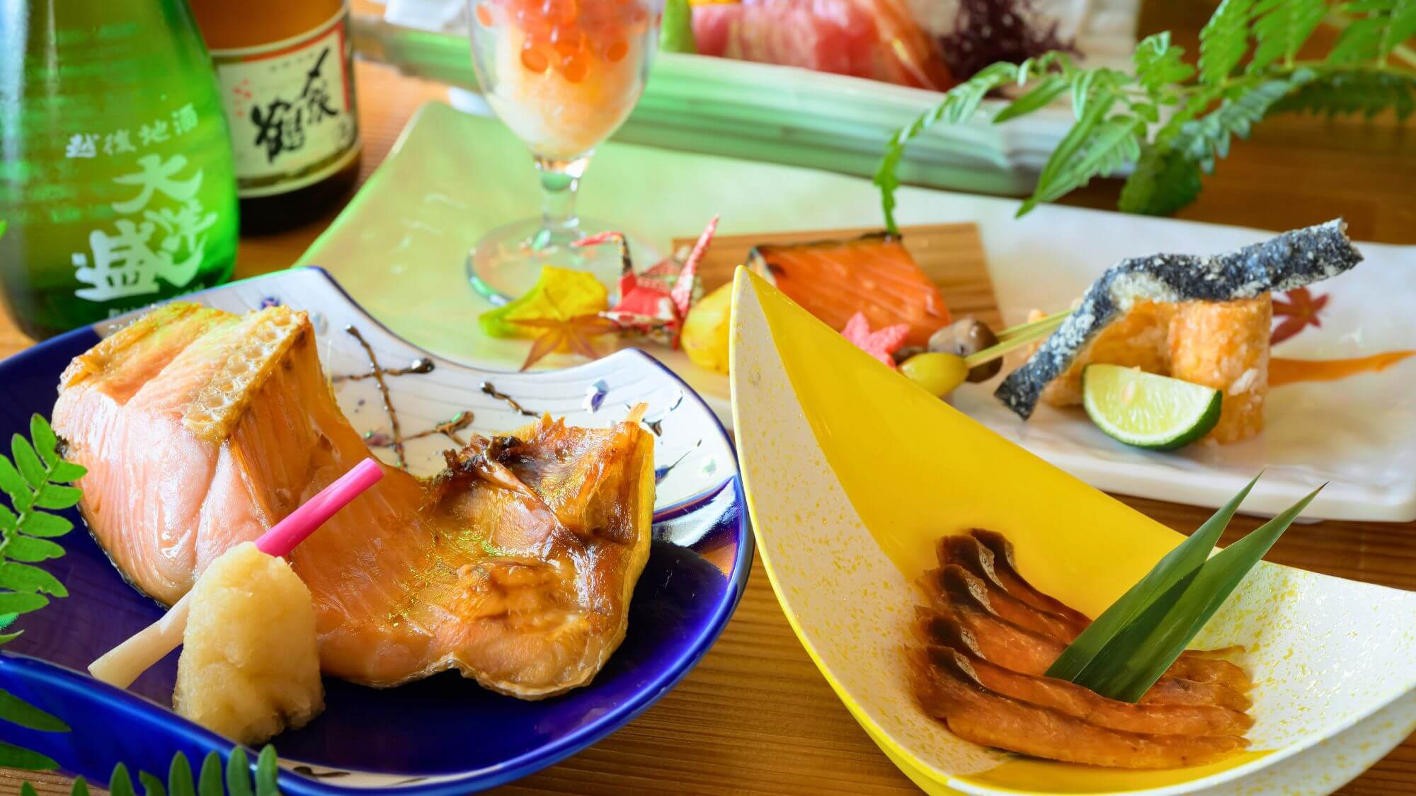 【ガストロノミー】村上名物「鮭料理」を岩船産コシヒカリの白米釜飯とともにお召し上がりください。