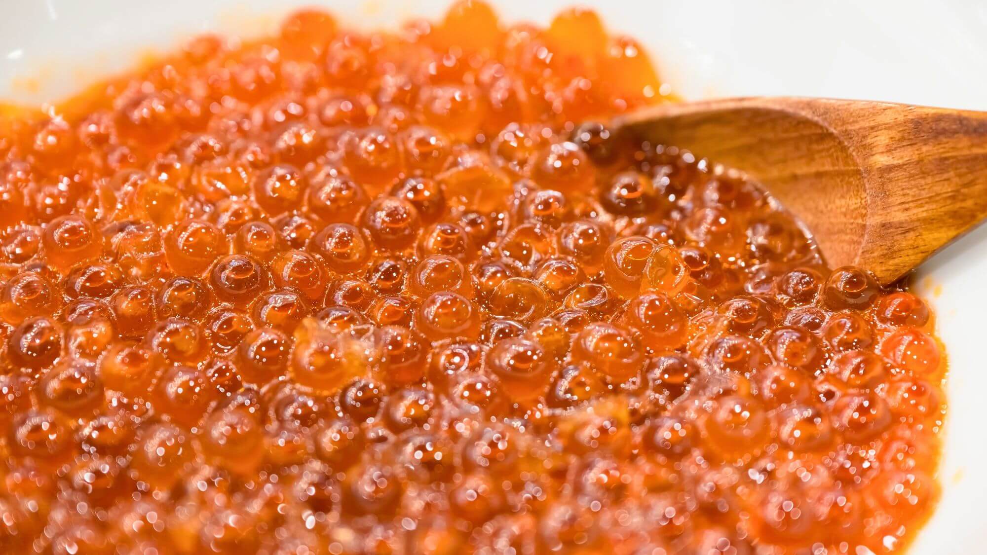 【朝食バイキング】はらこ（いくら）の醤油漬け。プチプチとした食感がたまらない、まさに至福の朝ごはん。