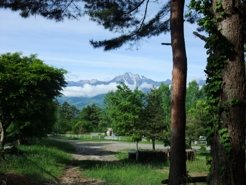 Mt. Kaikoma and the equestrian center (in front of Ascot) in early summer