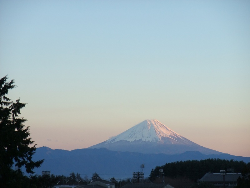 Winter evening Mount Fuji