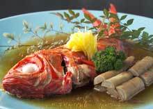 Simmered red sea bream