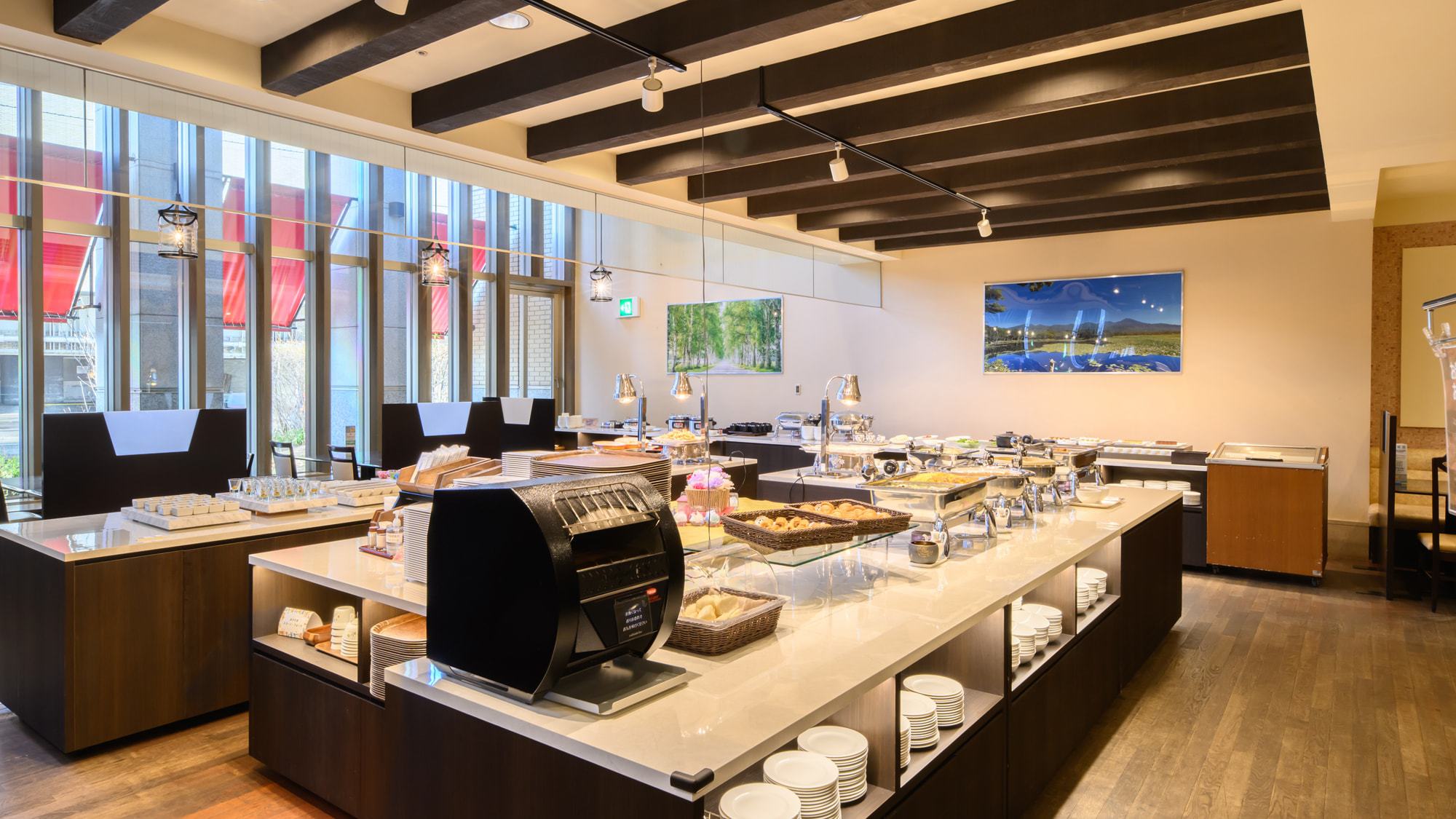 【朝食会場】北海道産食材を使用した料理ブッフェ形式