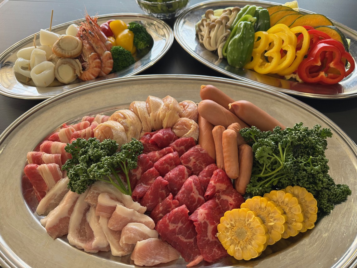 魚介＆お肉の両方楽しむ！【プレミアムBBQ＆こだわり和朝食】
