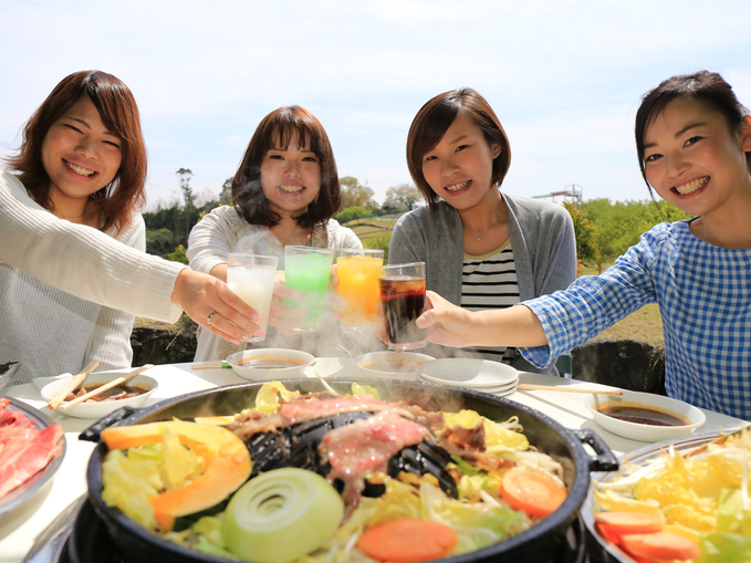 飲み放題付！ボリューム満点のお肉で満足度１２０％！【飲み放題付BBQ＆こだわり和朝食】