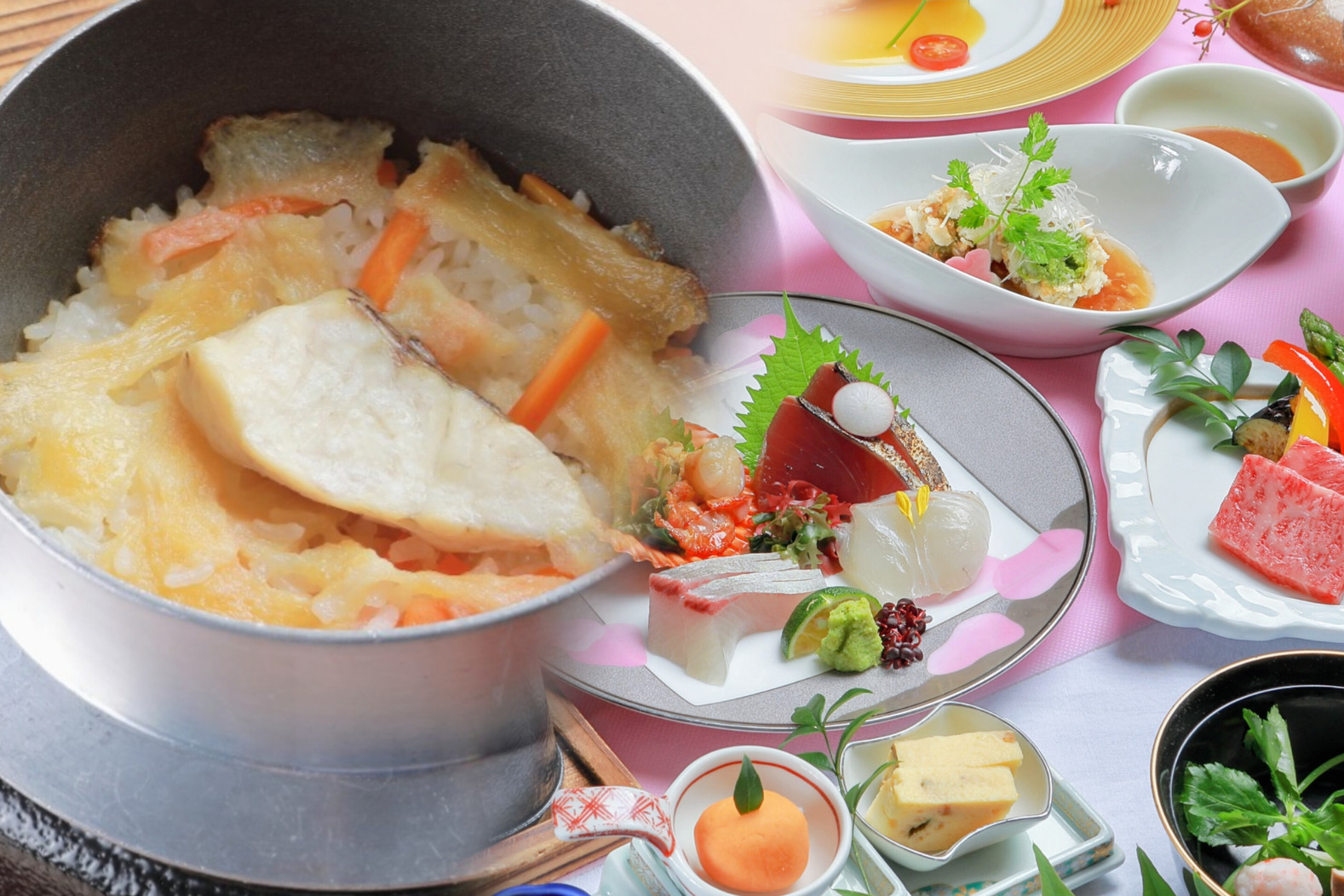 ■伊予の鯛釜めしと旬の味覚会席