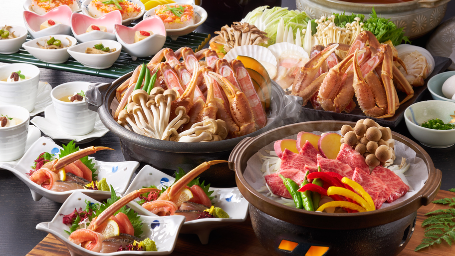 【蟹1.5杯×グループ割】蟹づくし＆但馬牛付き！人数が多いほどお得な均一料金プラン＜■蟹1.5杯＞