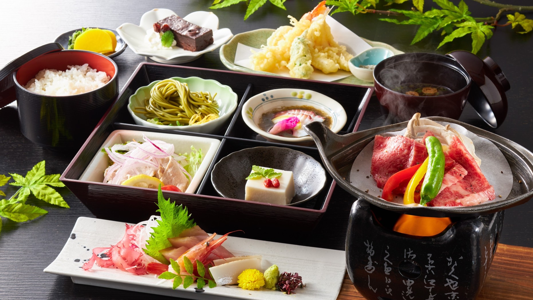 【料理リニューアル前食べ納めSALE】但馬牛陶板焼き付きが14，500円〜！＜▼美味少量御膳＞