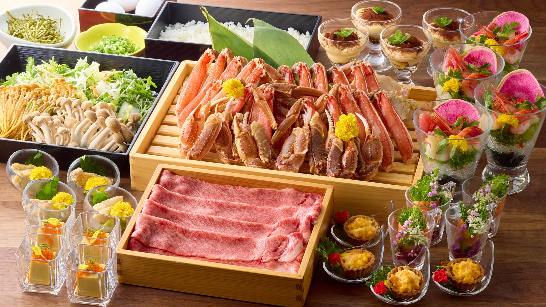 【夕食のみ】蟹1杯を3種の調理方法でお好みに仕上げる＆但馬牛も味わう冬の贅沢＜★スタンダード＞