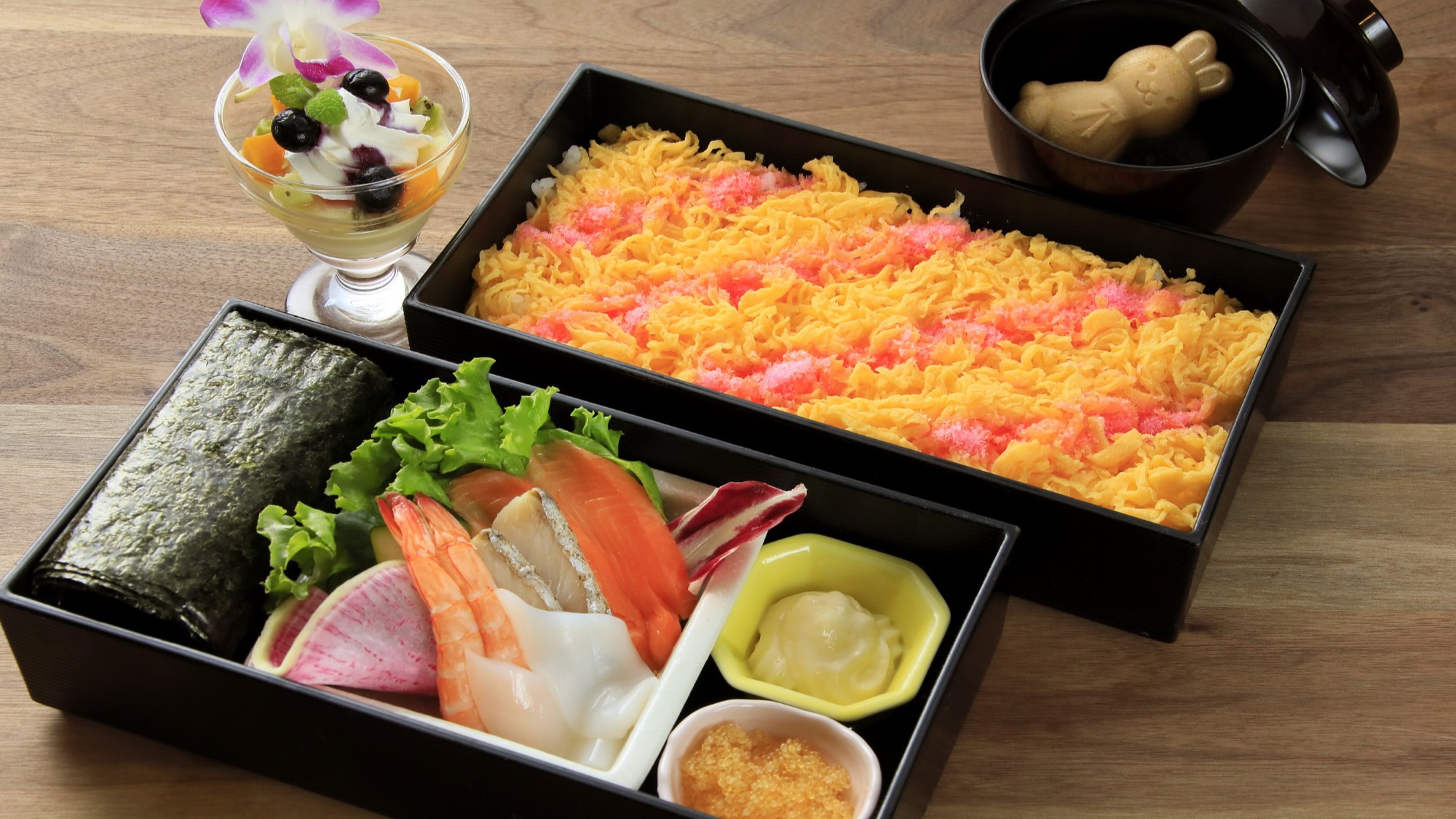 【未就学児のご夕食】お子様も笑顔になる、彩り豊かなキッズプレート。（一例）