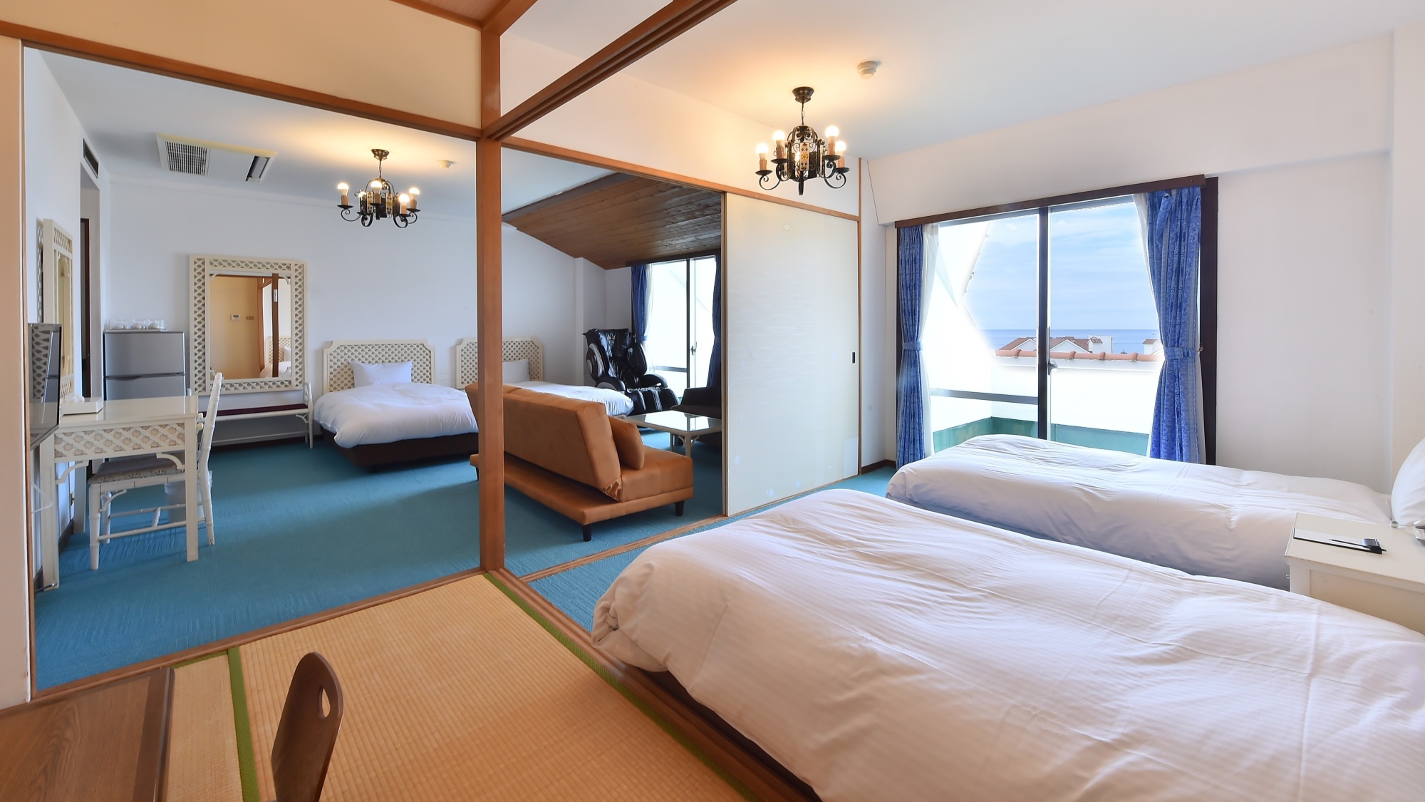オーシャンビュー　ホテル棟4F和洋室（3〜6名）※ベッド4台