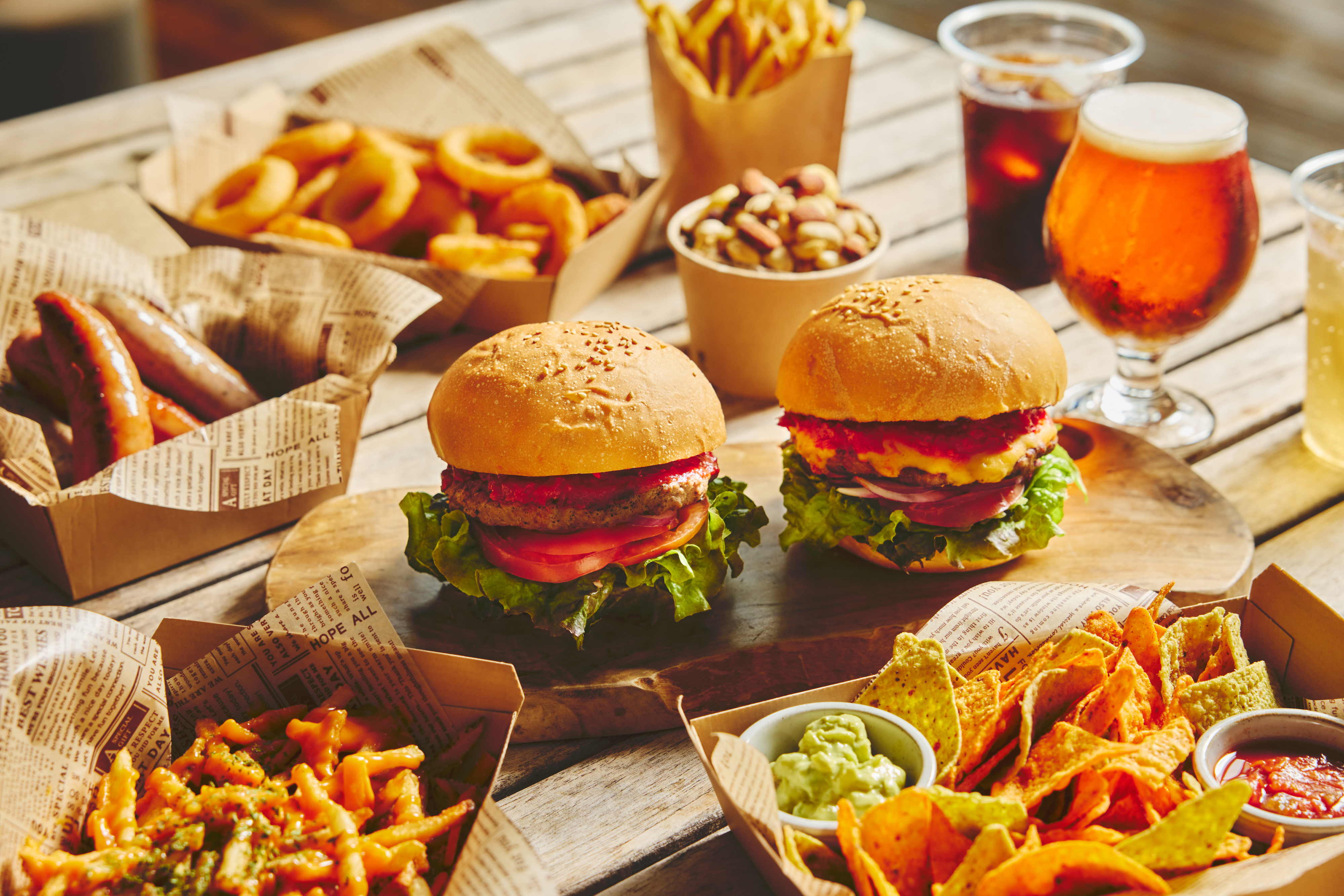 Caf&eacute;&Hamburgerつきの メニュー