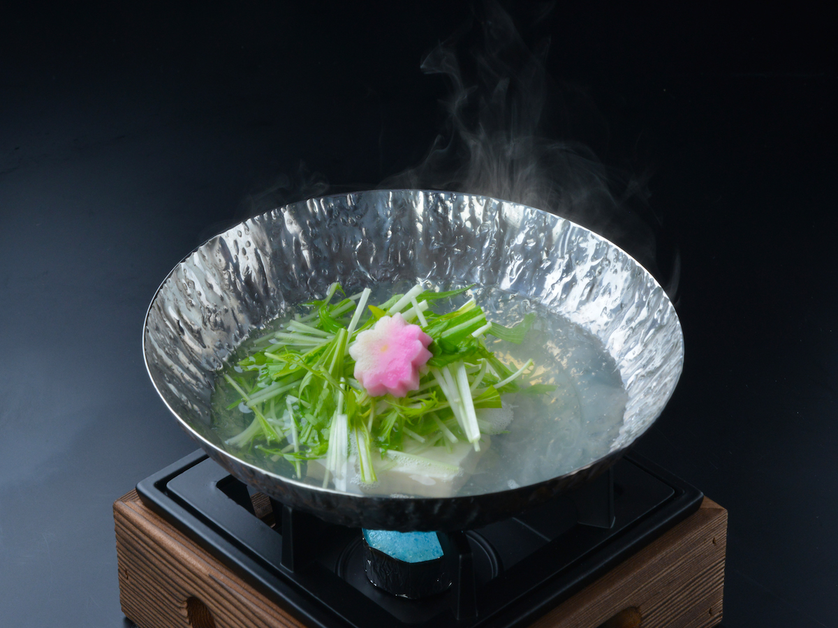 朝食　湯豆腐