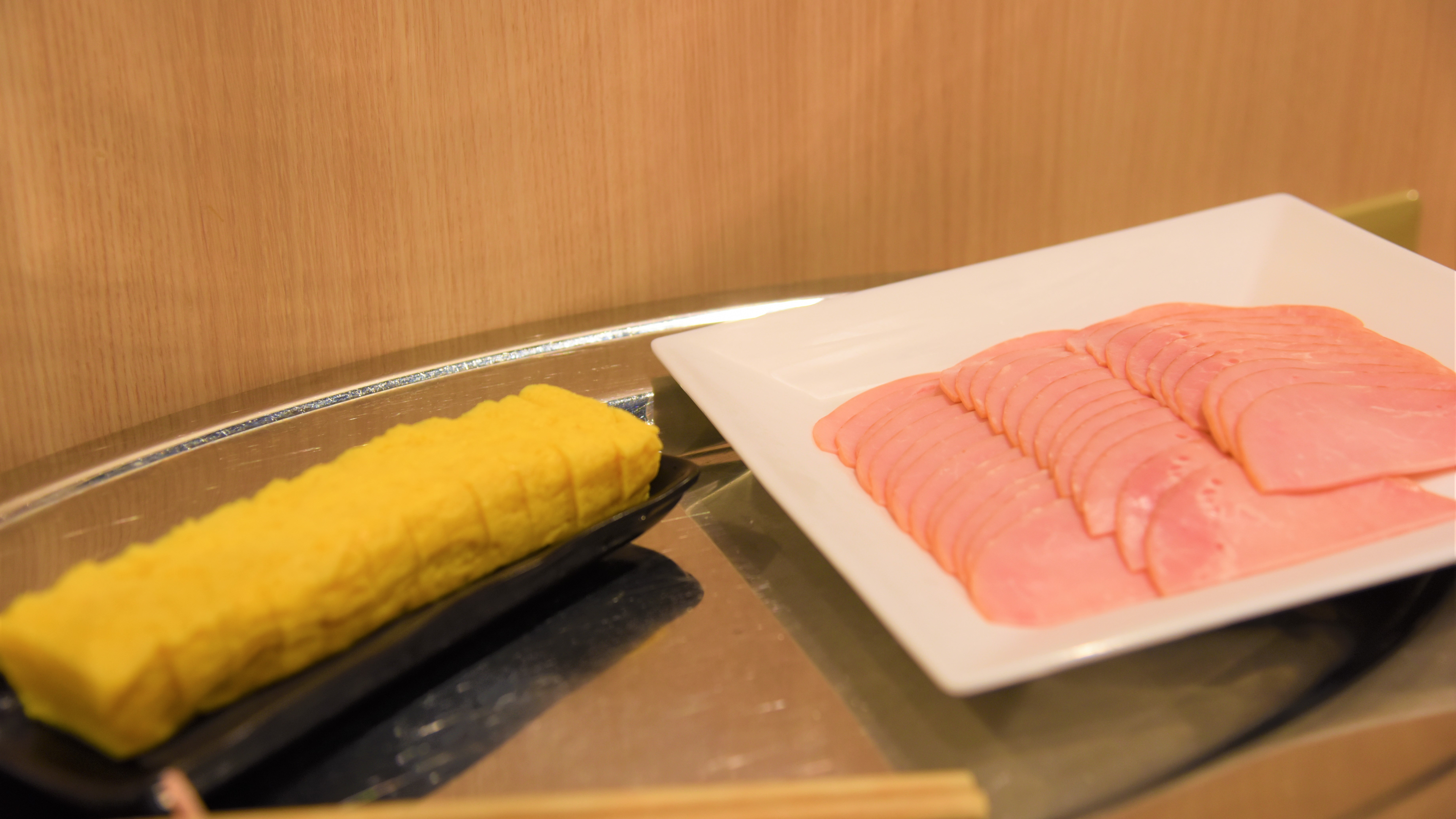 【朝食】ハムと玉子焼き