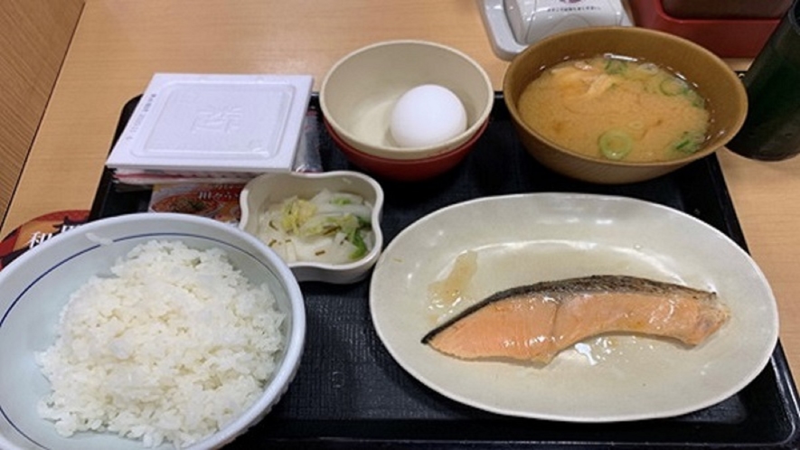 【なか卯Aセット】銀鮭朝定食