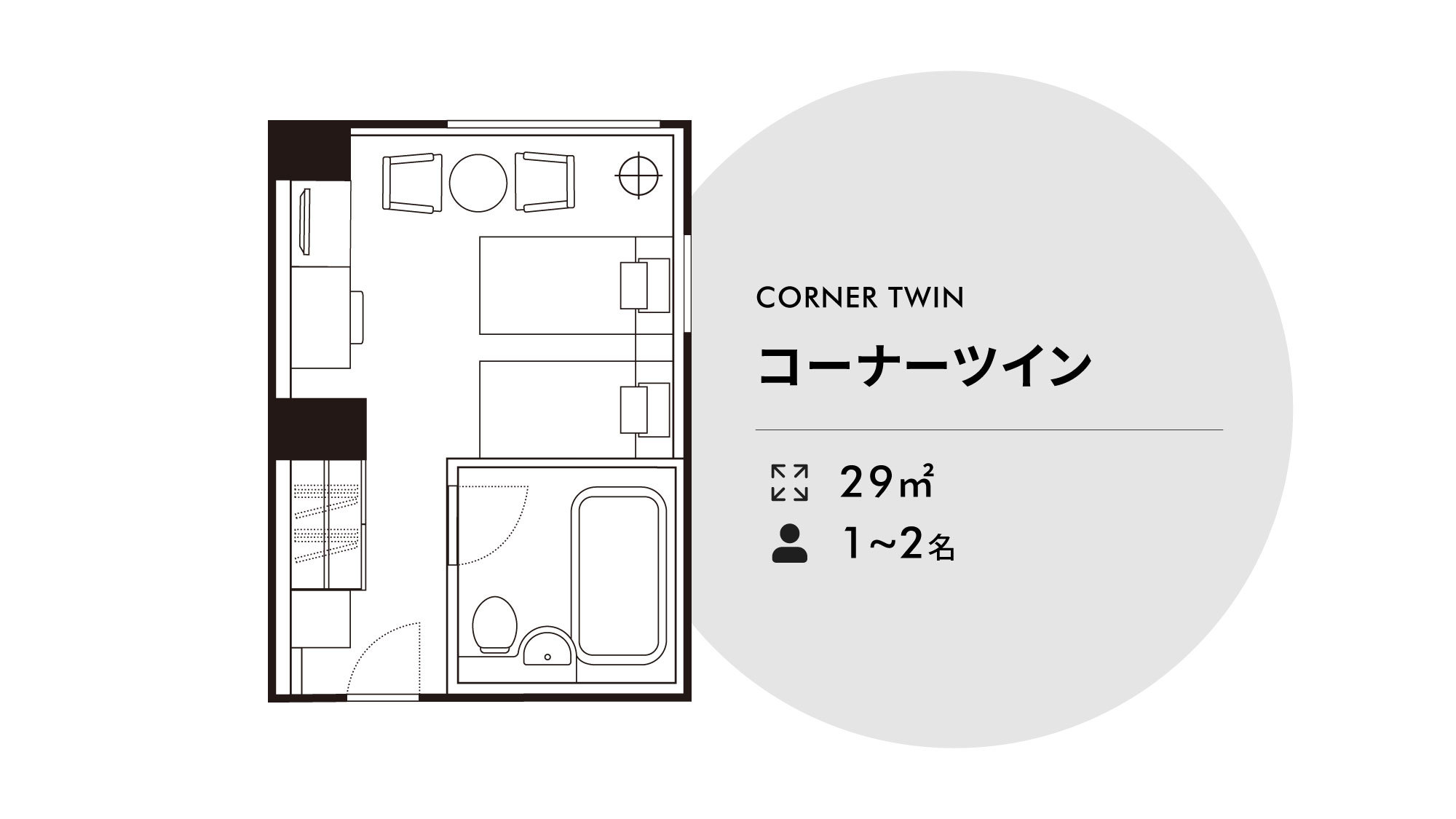 コーナー ツイン