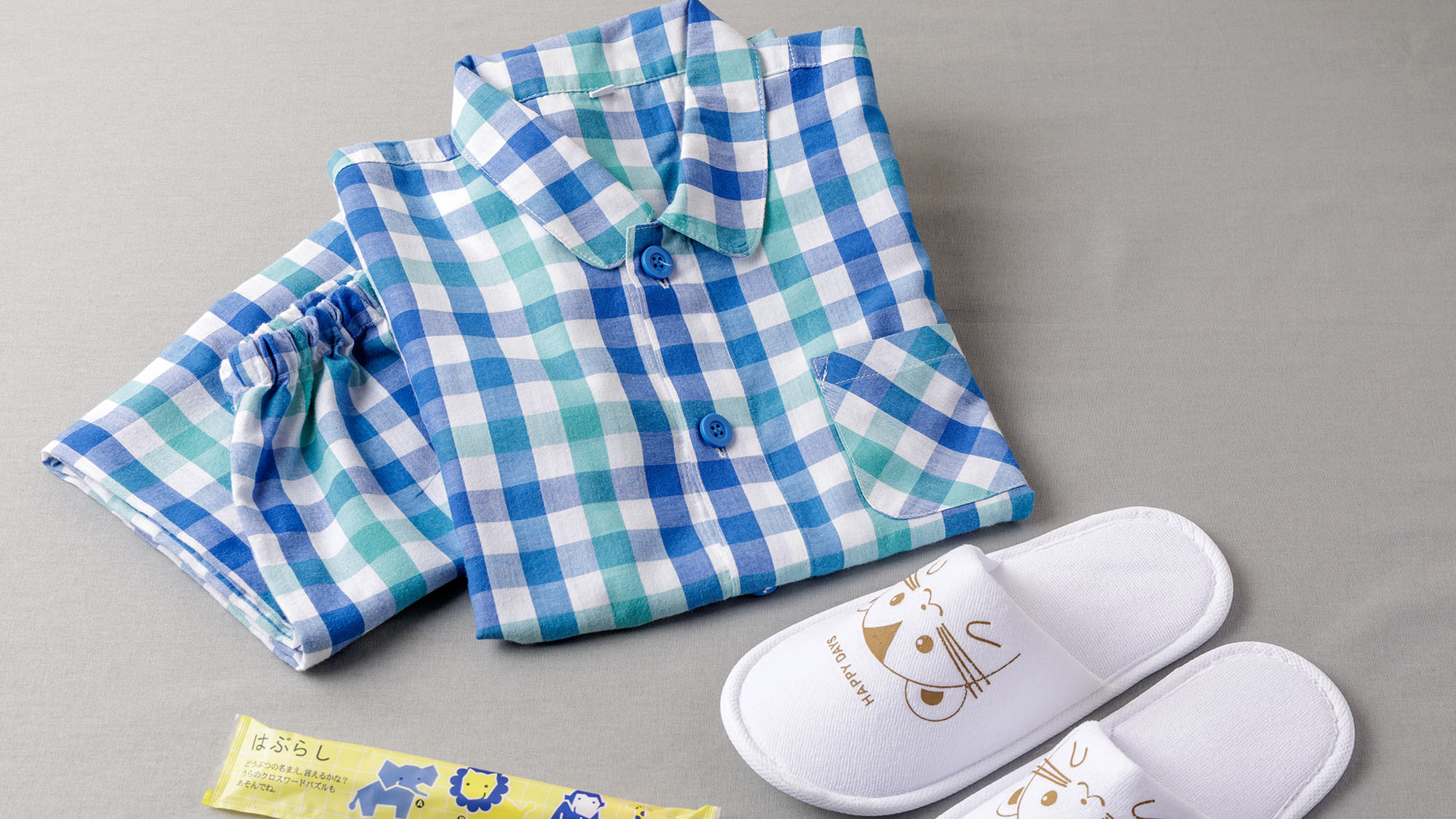 お子様用アメニティ：パジャマ・スリッパ・歯ブラシ（ご希望時はフロントスタッフへお申し付け下さい）