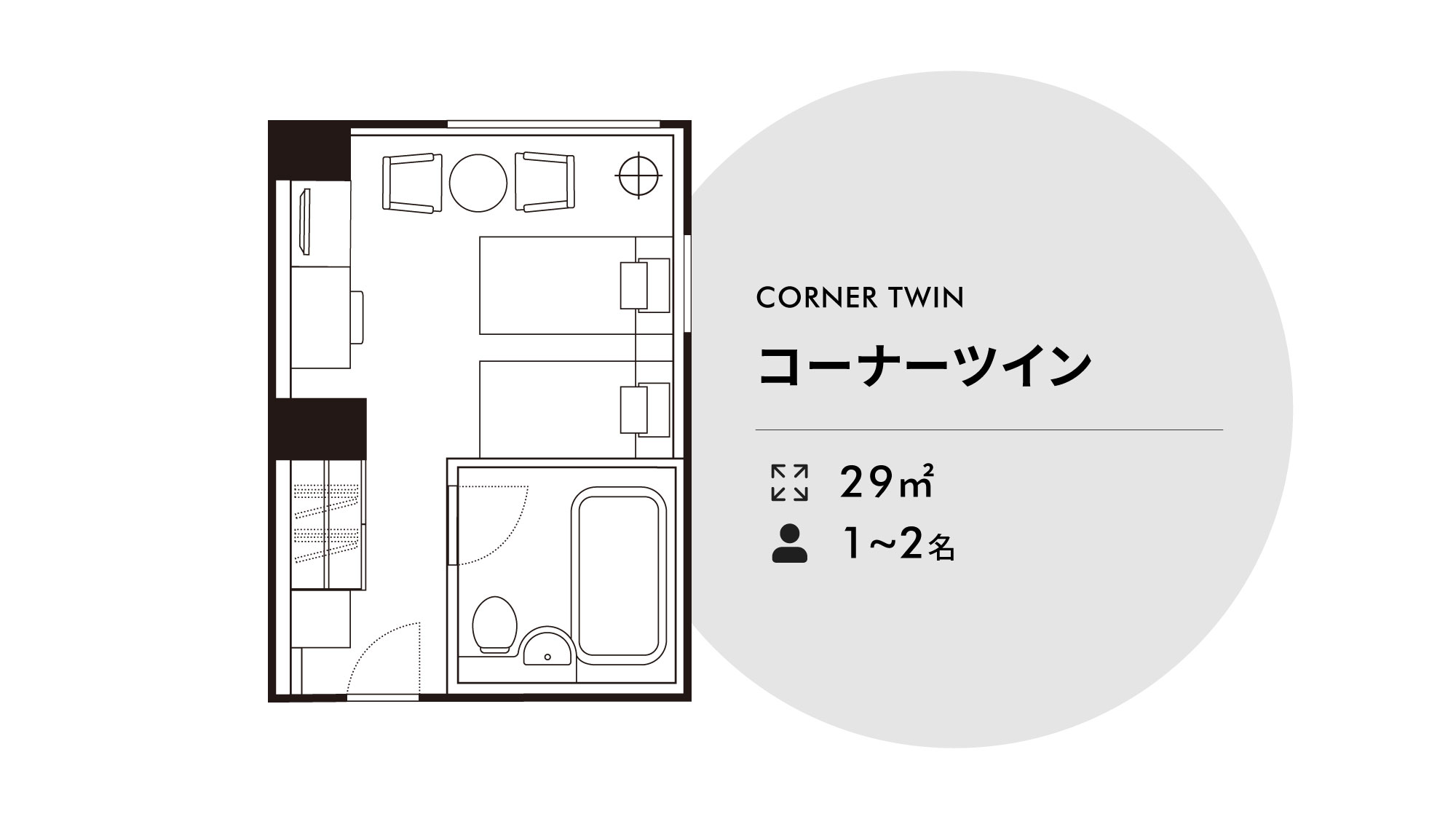 コーナー ツイン