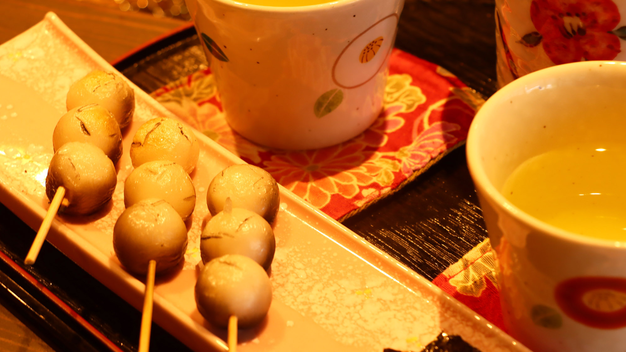 〇ウェルカム団子〇お団子とお茶をご用意♪囲炉裏で焼きながら談笑♪