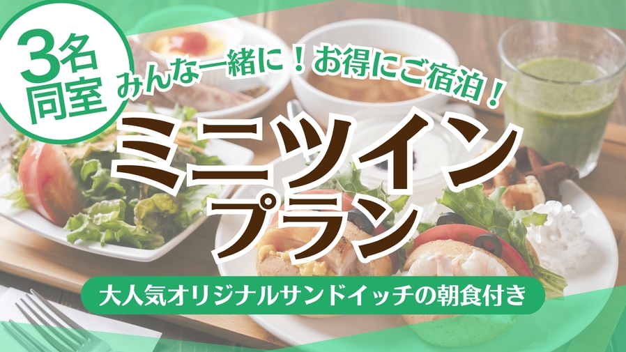 【３人旅行】☆３名同室！お得な仲良しミニツイン≪朝食付き≫