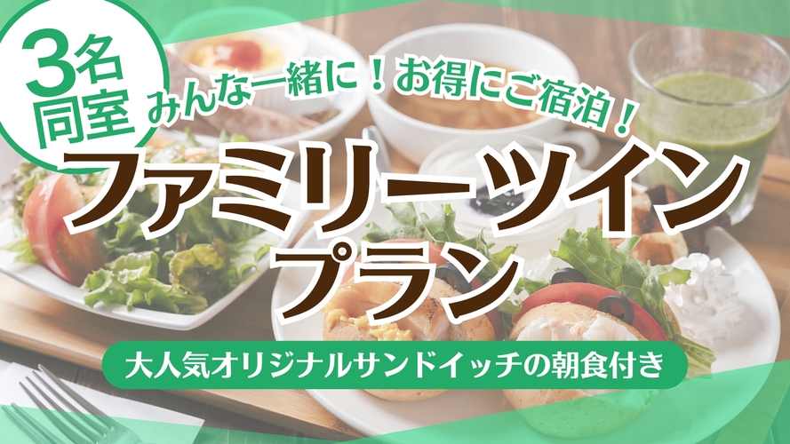 【3人旅行】☆3名同室！お得な仲良しファミリーツイン≪朝食付き≫