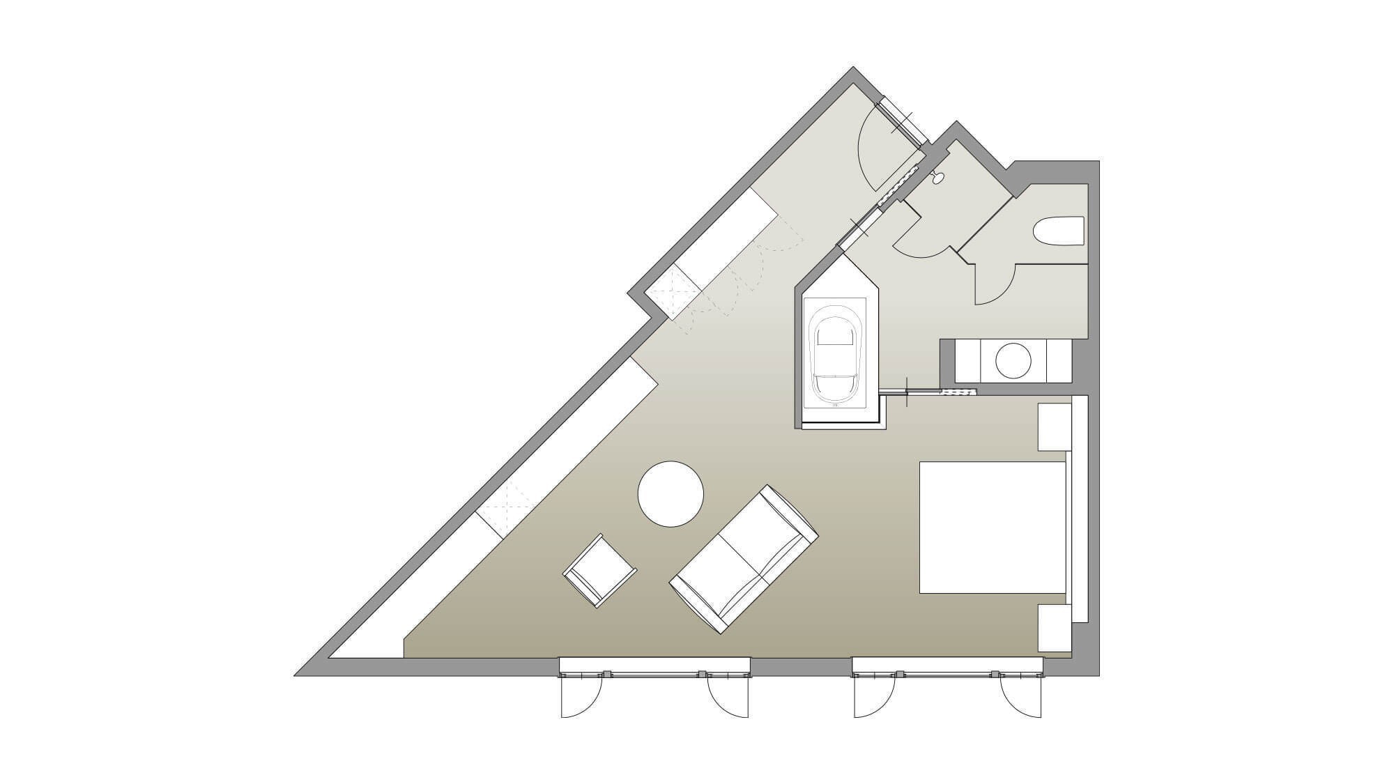 【間取り図】エグゼクティブダブル［52.5㎡］
