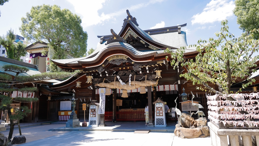 櫛田神社：博多祇園山笠が奉納される博多の総鎮守。