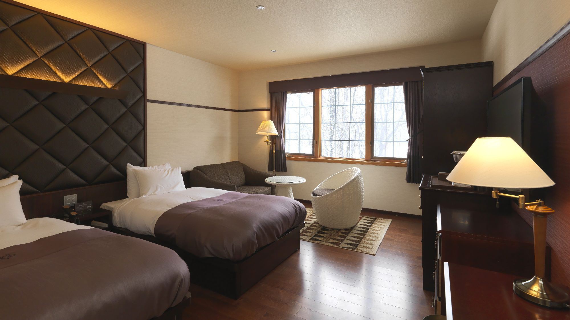 ◆ツインルーム（冬）／ナチュラルなインテリアのツインルーム（客室一例）