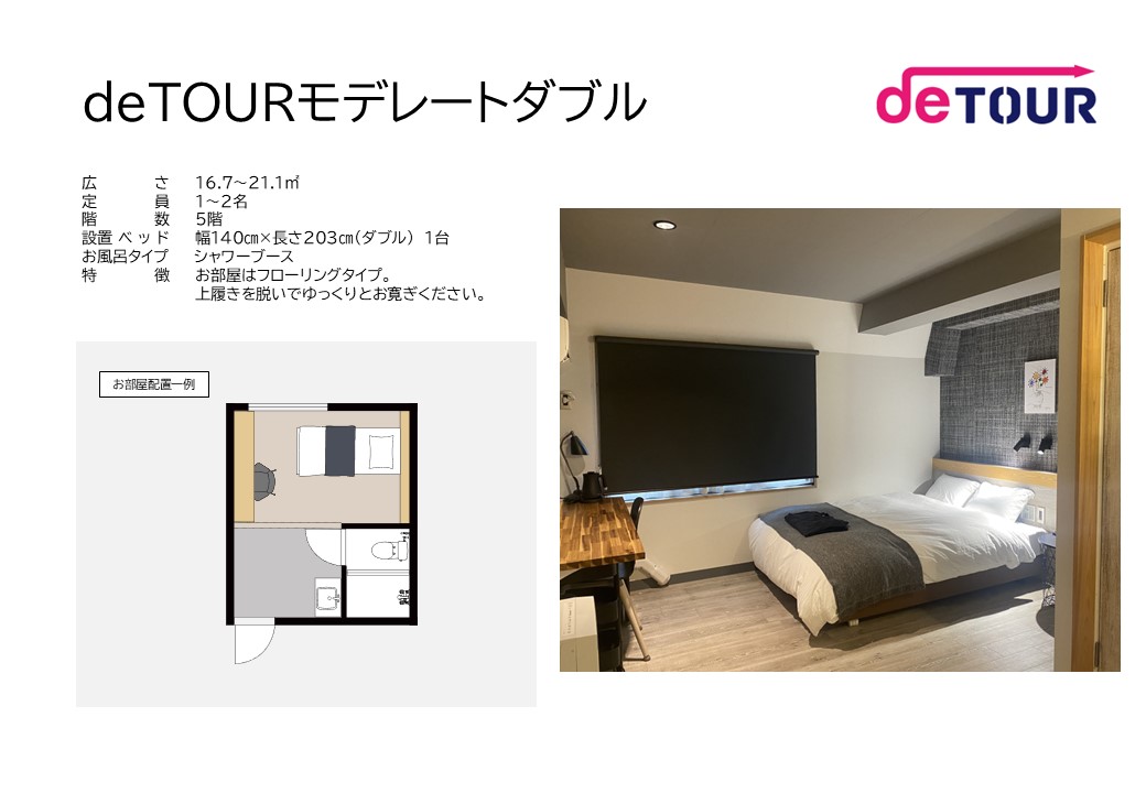 deTOURモデレートダブル客室概要