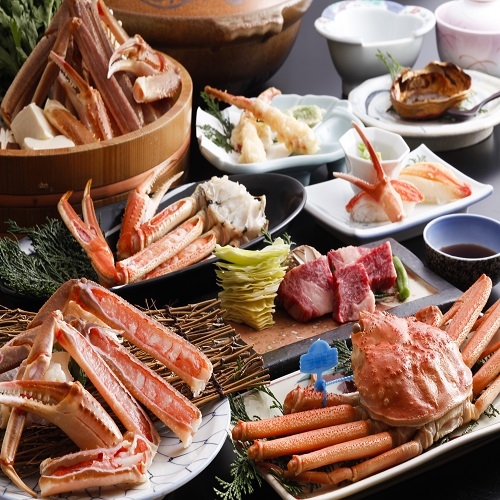 ★蟹刺し付１人蟹３杯付き鍋コ〜ス★見つけたもん勝ち♪夕食個室★貸切風呂無料