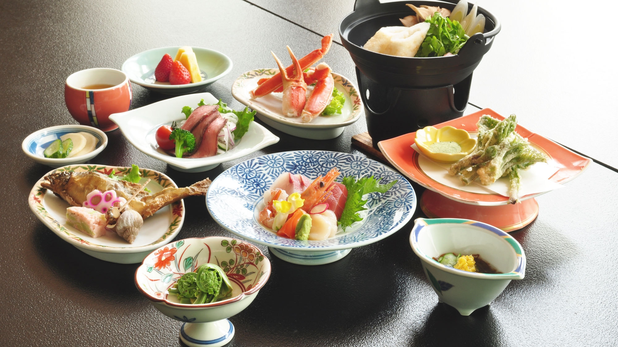 ＜観光向けグレードアップ夕食＞当館自慢の温泉とお料理を堪能できる★★★【２食付よねしろプラン】