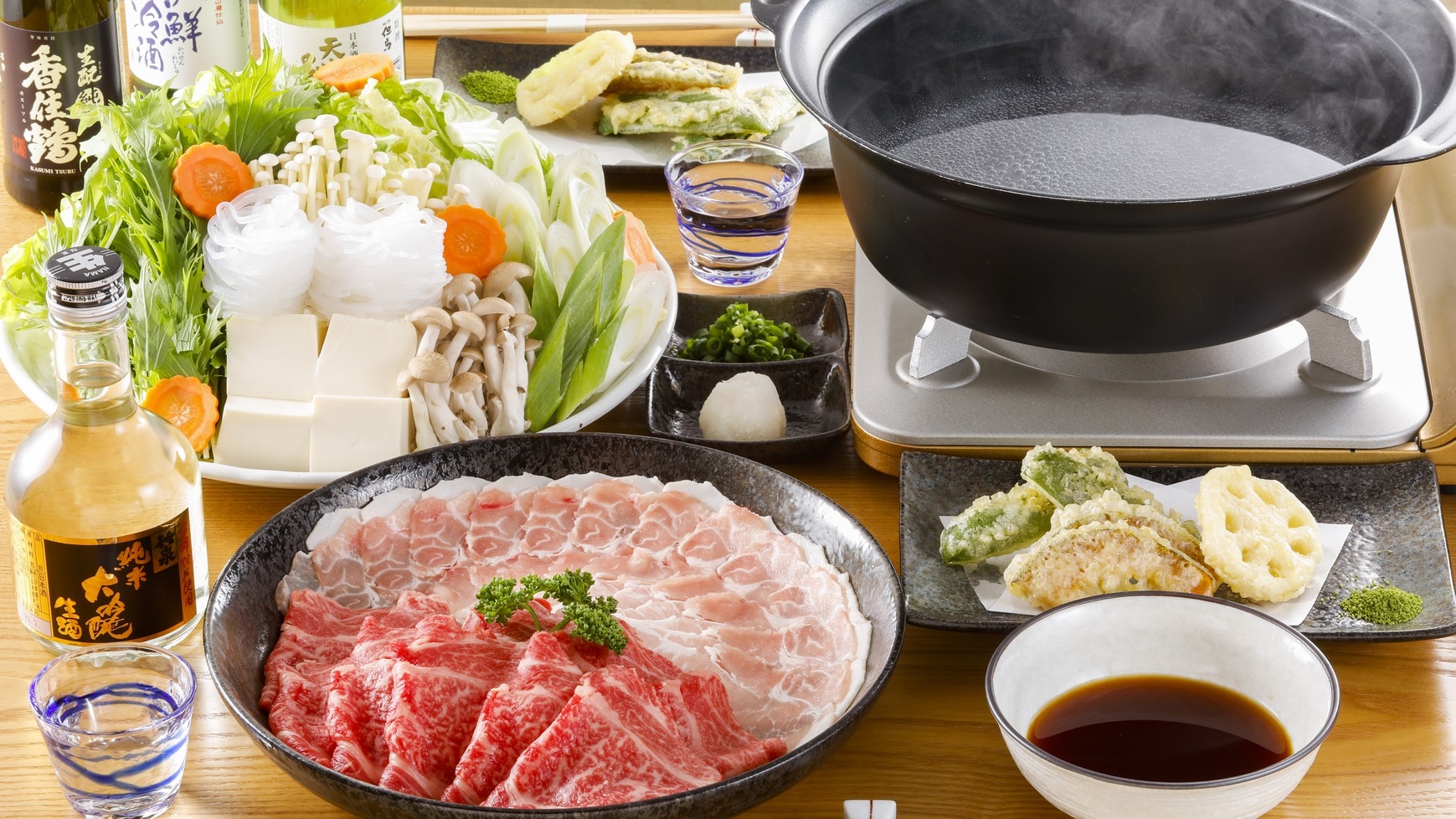 【5％OFF】【楽天スーパーSALE】但馬牛＆八鹿豚しゃぶしゃぶ！ゆったりお部屋食＆バスタイム♪♪