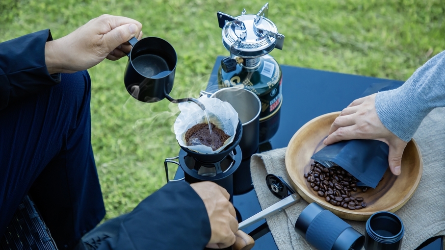 【中庭ブリューコーヒー体験】紀州備長炭焙煎珈琲を絶景とともに味わう〈オールインクルーシブ〉