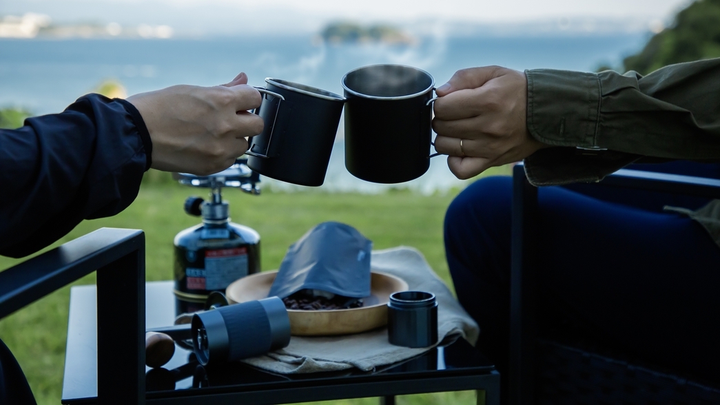 【中庭ブリューコーヒー体験】紀州備長炭焙煎珈琲を絶景とともに味わう〈オールインクルーシブ〉