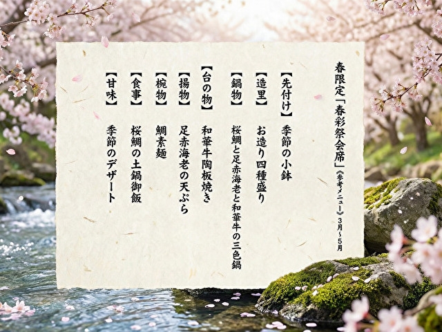 【春彩祭会席】ぷり甘足赤海老 × しっとり桜鯛の春ごちそうプラン〜1泊2食付〜