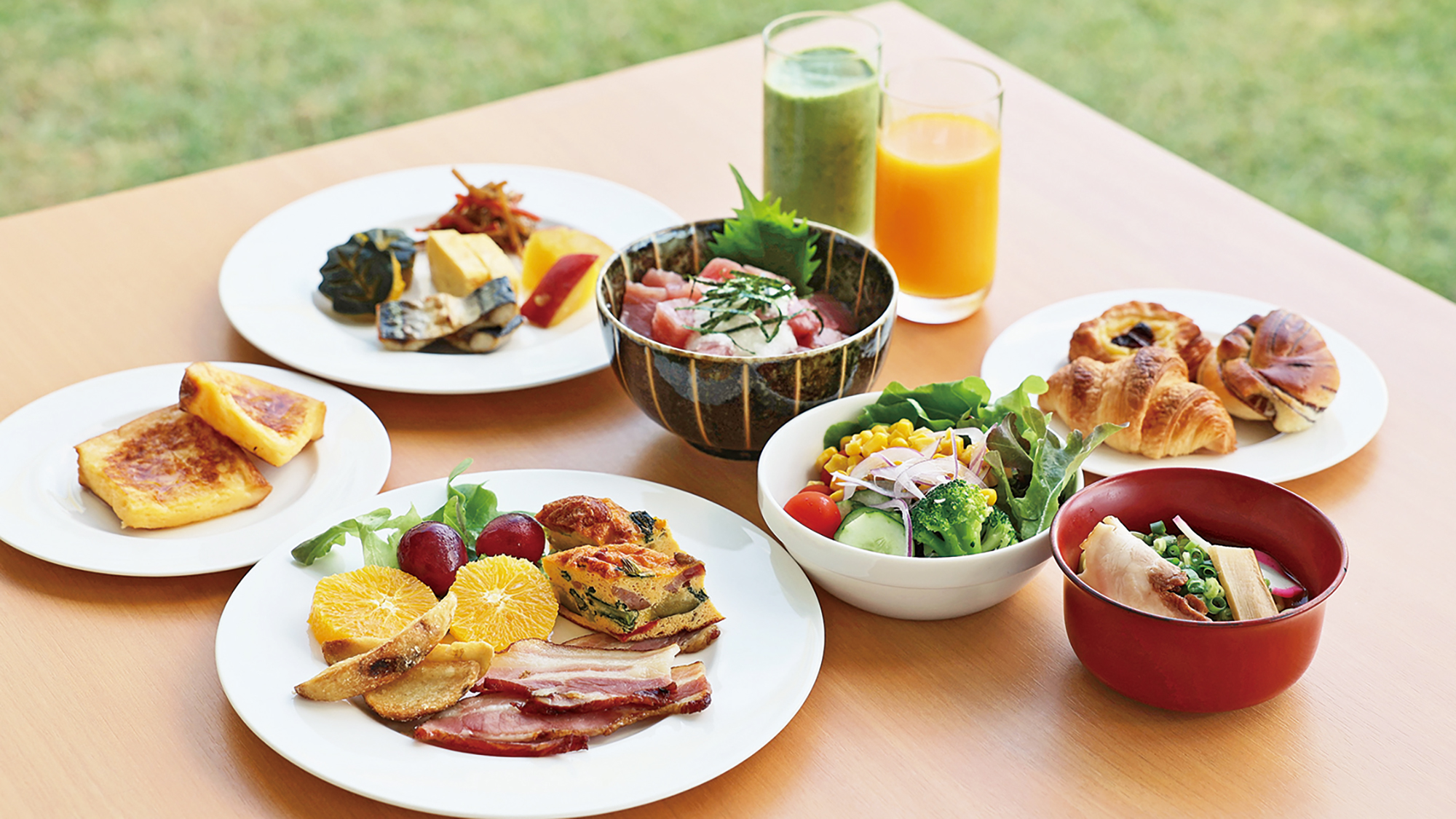 「まるごと和歌山の朝ごはん」盛り付け一例