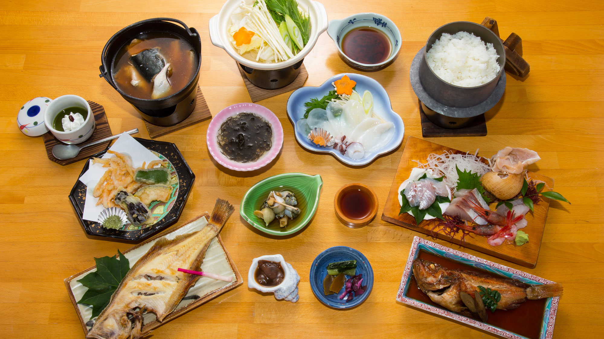 日本海で獲れた食材で、実（じつ）のあるお料理をお出しいたします