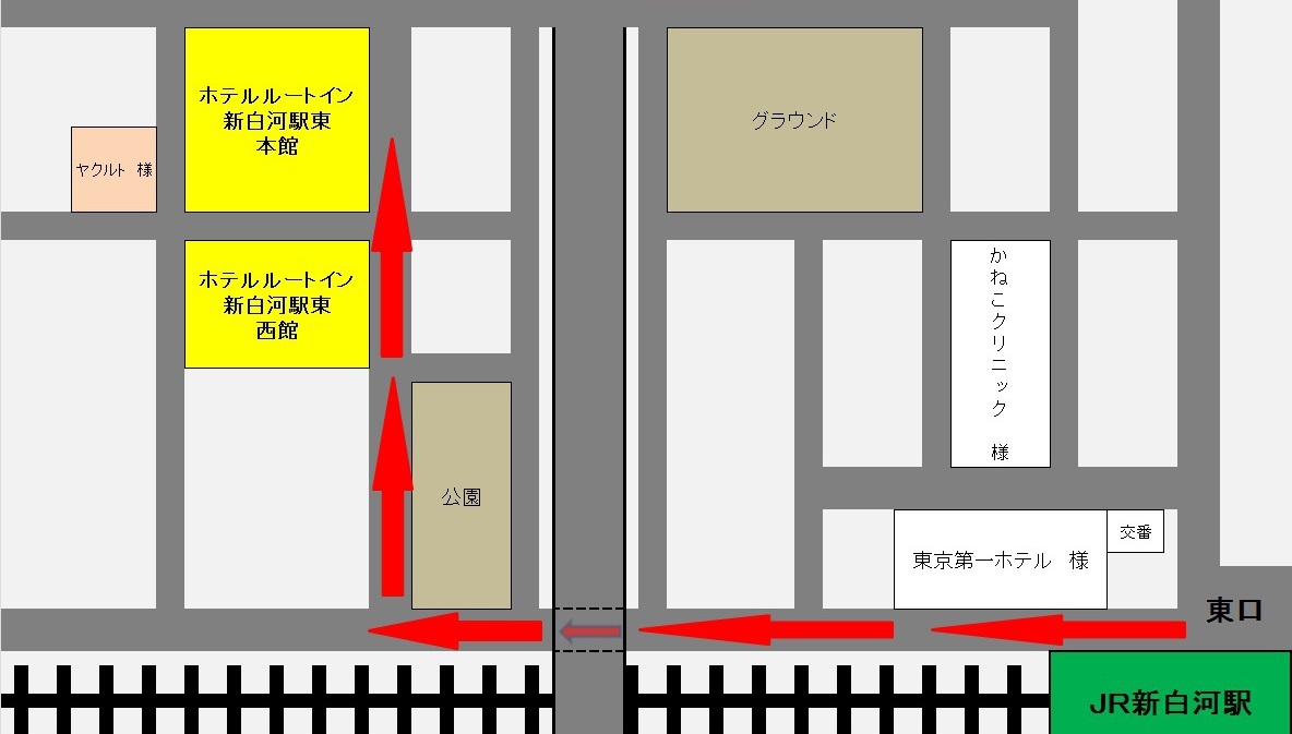 新白河駅からの案内図